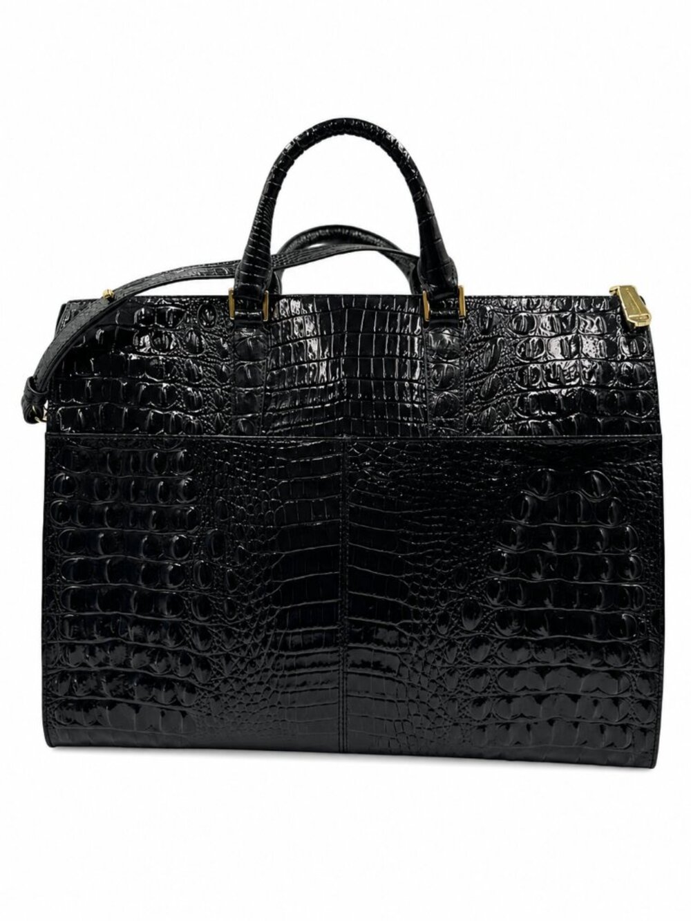 Brahmin Melbourne Large Leather Laptop Business Tote Black - Picture 4 of 8